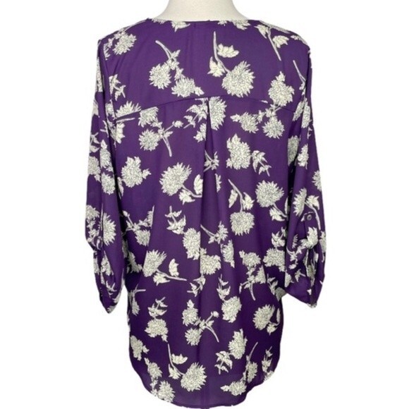 West Kei Purple Wrap Style Top Size Small Petite - Picture 2 of 7